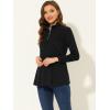 imageAllegra K Womens Swing Blouse Mock Neck Long Sleeve Zip Up Tunic TopBlack