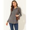 imageAllegra K Womens Swing Blouse Mock Neck Long Sleeve Zip Up Tunic TopGrey Brown