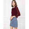 imageAllegra K Womens Swiss Dots Blouse Bracelet Sleeves Chiffon Boho Ruffle Neck TopsBurgundy