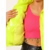 imageAllegra K Womens Winter Shiny Cropped Quilted Padded Puffer Metallic Coat