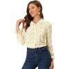imageAllegra K Ditsy Floral Blouse for Womens Lace Trim V Neck Chiffon Elegant TopCream