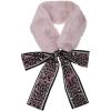 imageAllegra K Leopard Ribbons Faux Fur Winter Wrap Collar Scarf Plush Neck Scarves Warmer for WomenPink