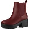 imageAllegra K Womens Platform Chunky Heel Chelsea Ankle Boots Combat BootsBurgundy