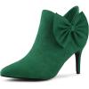 imageAllegra K Womens Pointed Toe Zip Bow Stiletto Heels Ankle BootsEmerald Green