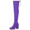 imageAllegra K Womens Round Toe Chunky Heel Over the Knee High BootsPurple