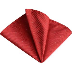 imageAllegra K Mens Pocket Squares Classic Satin Polka Dots Solid Color Handkerchiefs for Wedding BusinessRed