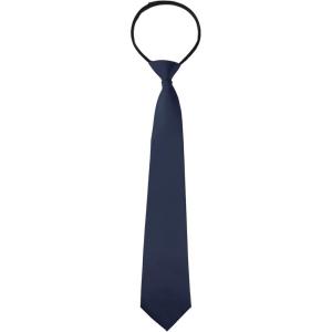 imageAllegra K Mens PreTied Zipper Tie Solid Color Formal Casual Adjustable 8cm Wide TieDark Blue Long