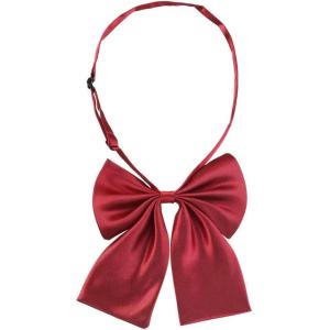 imageAllegra K PreTied Bowknot Bow Tie for Women Adjustable Bowtie Solid ColorRed