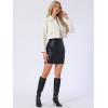 imageAllegra K Button Blazer for Womens Short Suit Collared Crop Tweed JacketApricot