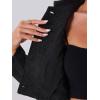 imageAllegra K Button Blazer for Womens Short Suit Collared Crop Tweed JacketBlack