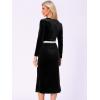 imageAllegra K Elegant Velvet Dress for Womens Square Neck Long Sleeve Cocktail Mermaid Bodycon Midi DressesBlack