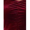 imageAllegra K Fall Velvet Long Sleeve Dress for Womens Feather Sleeve Square Neck Cocktail Party Sexy Bodycon DressesBurgundy