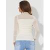 imageAllegra K Mesh Top Women Sheer Long Sleeve Mock Neck Slim Fit Shirts Trendy Fall Outfit Ruched Going Out TopsApricot