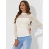 imageAllegra K Mesh Top Women Sheer Long Sleeve Mock Neck Slim Fit Shirts Trendy Fall Outfit Ruched Going Out TopsApricot