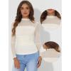 imageAllegra K Mesh Top Women Sheer Long Sleeve Mock Neck Slim Fit Shirts Trendy Fall Outfit Ruched Going Out TopsApricot