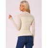 imageAllegra K Mesh Top Women Sheer Long Sleeve Mock Neck Slim Fit Shirts Trendy Fall Outfit Ruched Going Out TopsBeige