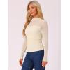 imageAllegra K Mesh Top Women Sheer Long Sleeve Mock Neck Slim Fit Shirts Trendy Fall Outfit Ruched Going Out TopsBeige