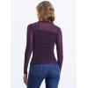 imageAllegra K Mesh Top Women Sheer Long Sleeve Mock Neck Slim Fit Shirts Trendy Fall Outfit Ruched Going Out TopsPurple
