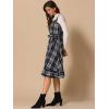 imageAllegra K Plaid Dress for Women Ruffled Sleeveless Vintage Tie Waist ALine Pinafore Overall DressesBlack White