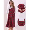 imageAllegra K Plaid Dress for Women Ruffled Sleeveless Vintage Tie Waist ALine Pinafore Overall DressesRed