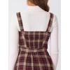 imageAllegra K Plaid Dress for Women Ruffled Sleeveless Vintage Tie Waist ALine Pinafore Overall DressesRed Black