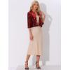 imageAllegra K Sequin Jacket for Womens Sparkly Party 34 Sleeve Open Front Crop Bolero Shrug CardiganRed