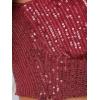 imageAllegra K Sequin Sets for Womens Cocktail Prom Tank Crop Top Wide Legs Pants Sparkle Two Piece OutfitBurgundy