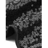 imageAllegra K Sequin Tops for Womens Glitter Short Sleeve Cropped Round Neck Tassel Cocktail Party Sparkly TopBlack