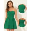 imageAllegra K Strapless Tube Mini Dresses for Womens Flare Solid Cocktail Party DressDark Green