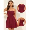 imageAllegra K Strapless Tube Mini Dresses for Womens Flare Solid Cocktail Party DressWine Red