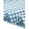 imageAllegra K Summer Gingham Tops for Womens Square Neck Ruffle Cap Sleeve BlousesLake Blue