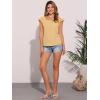 imageAllegra K Summer Gingham Tops for Womens Square Neck Ruffle Cap Sleeve BlousesLight Yellow