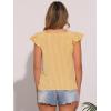 imageAllegra K Summer Gingham Tops for Womens Square Neck Ruffle Cap Sleeve BlousesLight Yellow