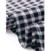 imageAllegra K Summer Gingham Tops for Womens Square Neck Ruffle Cap Sleeve BlousesNavy Blue