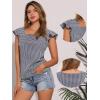 imageAllegra K Summer Gingham Tops for Womens Square Neck Ruffle Cap Sleeve BlousesNavy Blue