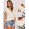 imageAllegra K Summer Square Neck Gingham Tops for Womens Cap Sleeve Tshirts BlousesApricot White