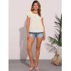 imageAllegra K Summer Square Neck Gingham Tops for Womens Cap Sleeve Tshirts BlousesApricot White
