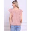 imageAllegra K Summer Square Neck Gingham Tops for Womens Cap Sleeve Tshirts BlousesCameo Brown