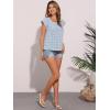 imageAllegra K Summer Square Neck Gingham Tops for Womens Cap Sleeve Tshirts BlousesLake Blue