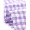 imageAllegra K Summer Square Neck Gingham Tops for Womens Cap Sleeve Tshirts BlousesPurple