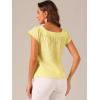 imageAllegra K Summer Square Neck Gingham Tops for Womens Cap Sleeve Tshirts BlousesYellow