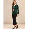 imageAllegra K Velvet Blazers for Womens Notched Lapel Long Sleeve Double Breasted Blazer JacketDark Green