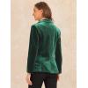 imageAllegra K Velvet Blazers for Womens Notched Lapel Long Sleeve Double Breasted Blazer JacketDark Green