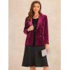 imageAllegra K Velvet Blazers for Womens Notched Lapel Long Sleeve Double Breasted Blazer JacketDark Red
