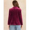 imageAllegra K Velvet Blazers for Womens Notched Lapel Long Sleeve Double Breasted Blazer JacketDark Red