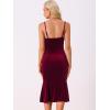imageAllegra K Velvet Dress for Womens Christmas Spaghetti Straps V Neck Fishtail Evening Cocktail DressBurgundy