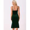 imageAllegra K Velvet Dress for Womens Christmas Spaghetti Straps V Neck Fishtail Evening Cocktail DressDark Green