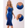 imageAllegra K Velvet Dress for Womens Christmas Spaghetti Straps V Neck Fishtail Evening Cocktail DressRoyal Blue