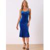 imageAllegra K Velvet Dress for Womens Christmas Spaghetti Straps V Neck Fishtail Evening Cocktail DressRoyal Blue