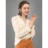 imageAllegra K Womens 1950s Vintage Long Sleeve Printed Button Down TopsBeige Heart